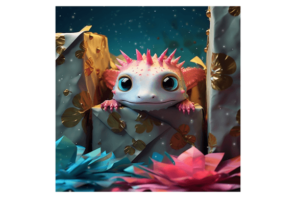 Christmas Axolotl Broken Wall Illustrations Review