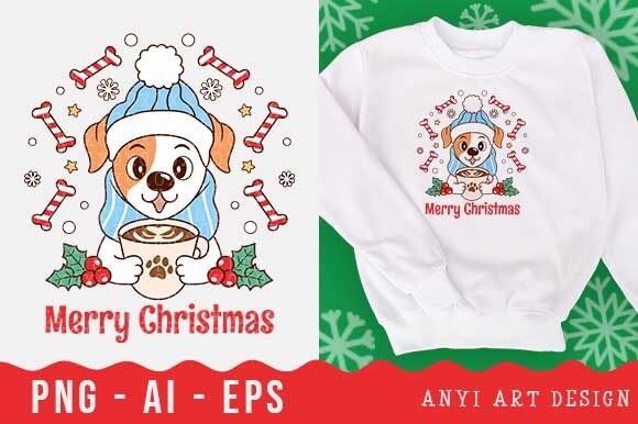 Christmas Dog Cocoa Coffee Illustrations Review
