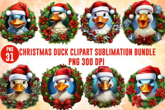 Christmas Duck Clipart: Fresh Illustrations