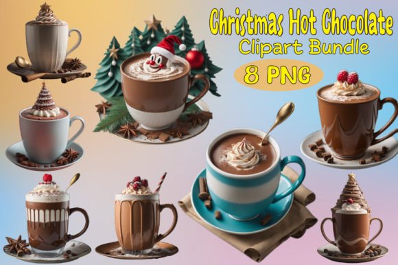 Christmas Hot Chocolate Bundle: Festive Illustrations