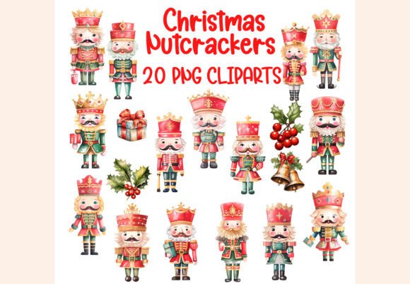 Christmas Nutcracker Png Watercolor Illustrations