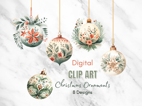Christmas Ornament Clip Art: Illustrations for Design