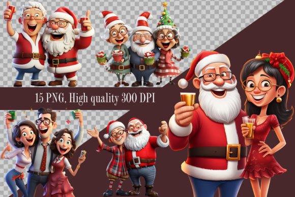 Christmas Party Clipart: Festive Illustrations for Crafters