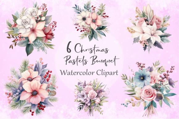 Clipart Christmas Pastel Bouquet Illustrations Review
