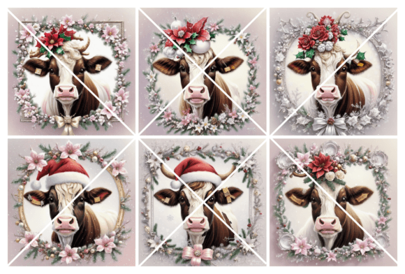 Cute Christmas Cow Illustrations for Festive Blogs