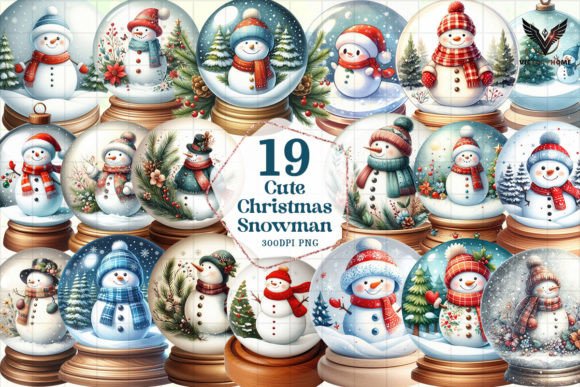 Cute Christmas Snowman Clipart PNG for Illustrations