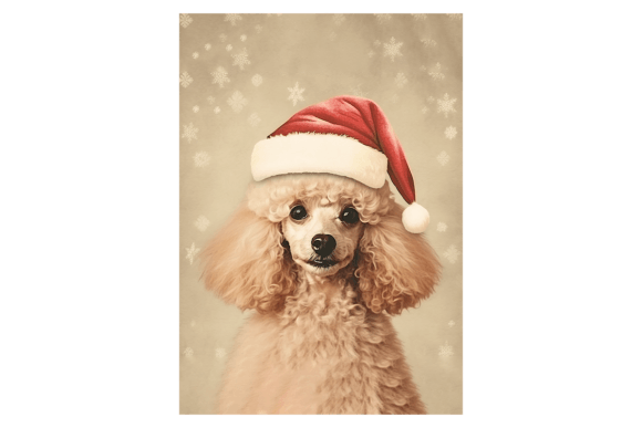 Cute Poodle Christmas Card: Festive Illustrations