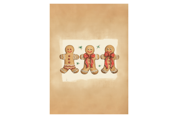 Gingerbread Figures Christmas Card Illustrations Review