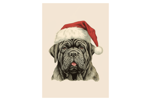 Mastiff Christmas Card: Premium Illustrations for Branding
