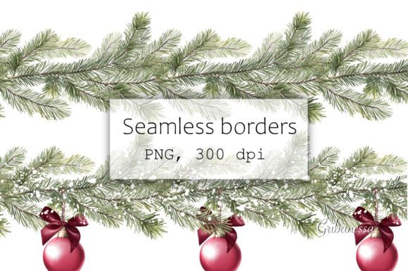 Review: Christmas Tree Garland Clipart 2 Illustrations