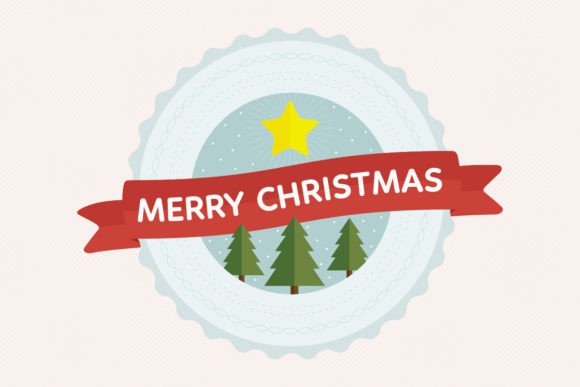 Review: Merry Christmas Badge Vector Flat Art & Illustrations