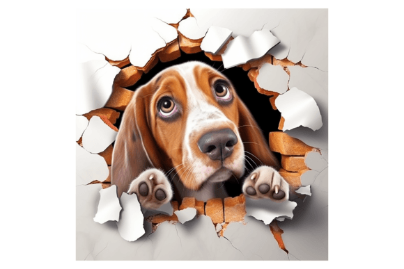 Reviewing Christmas Basset Hound Broken Wall 3