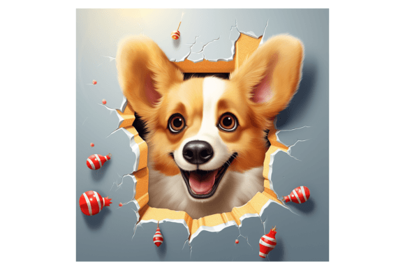 Reviewing Christmas Corgi Broken Wall 1 Illustrations