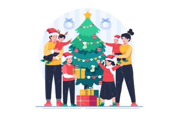 Reviewing Happy Family Celebrating Christmas for Stitchers