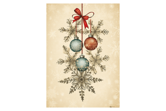 Snowflakes Christmas Card 4: Elegant Illustrations