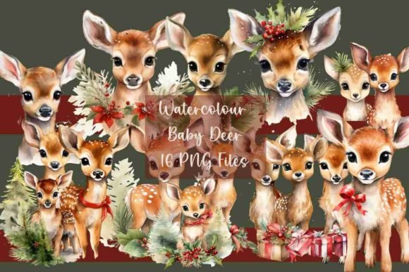 Sweet Christmas Deer Bundle: Festive Illustrations