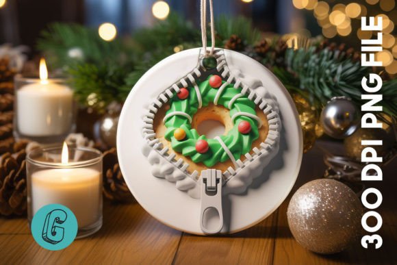 Unzipped Christmas Ornament PNG 02 Illustrations